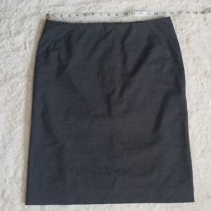 J Crew pencil skirt with pleats grey